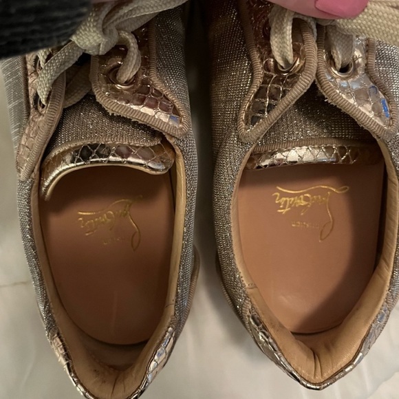 Rose Gold Christian Louboutin Sneakers - Picture 4 of 6